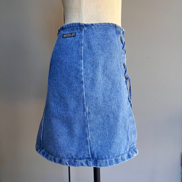 Early 2000s Watch LA Vintage Denim Skort 100% Cotton size 9-10 - Picture 3 of 5